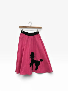 Adult Hot Pink Poodle Skirt Pink & Black Costume Size Small